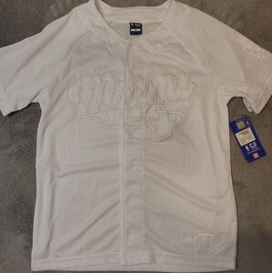 Mitchell & Ness Miami Heat White Button-Up Shirt